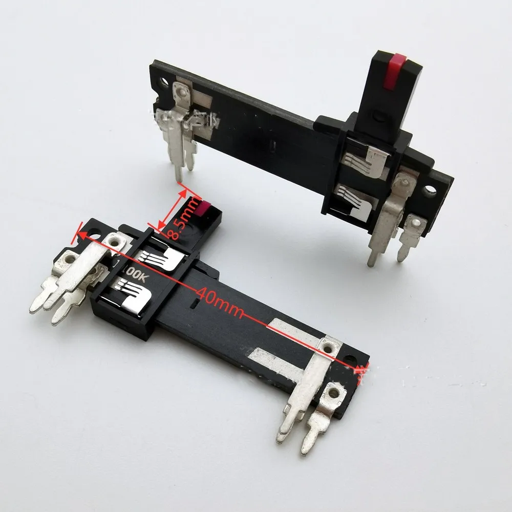 40mm straight slider sliding potentiometer audio radio amplifier mixer fader B100K with lamp