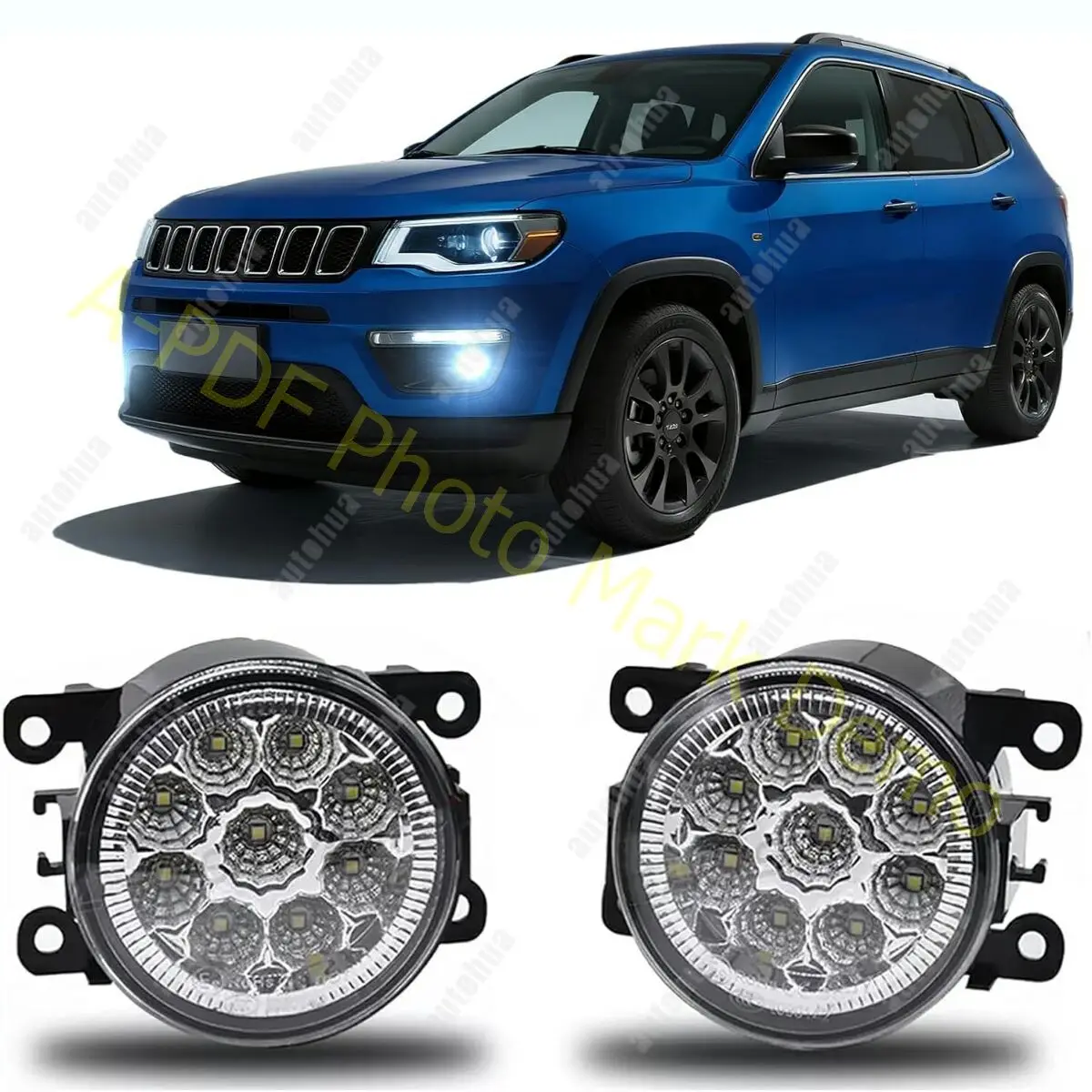 

Противотуманная фара, пара 3,5 дюйма для Jeep Compass 2017 2018 2019 2020, пара прозрачных линз-бамперов, 6000k Coolwhite, упаковка из 2 шт.