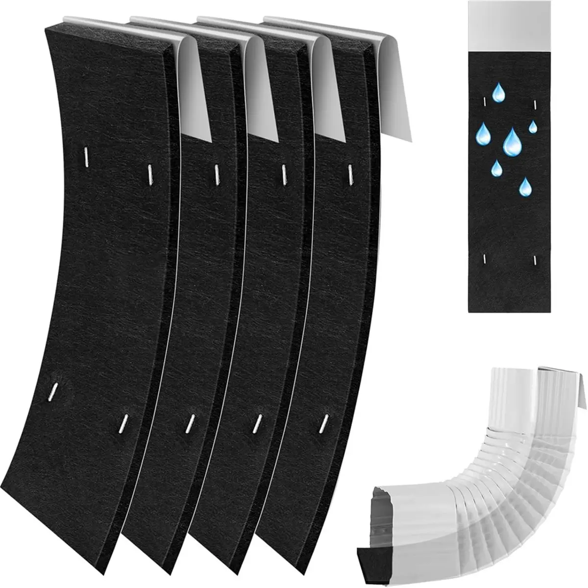 Budget-Friendly-4 Pack Gutter Noise Dampener, 3.5 X 11.8 in Rain Noise Downspout Reducer, Insert Adjustable Downspout Drip Reduc