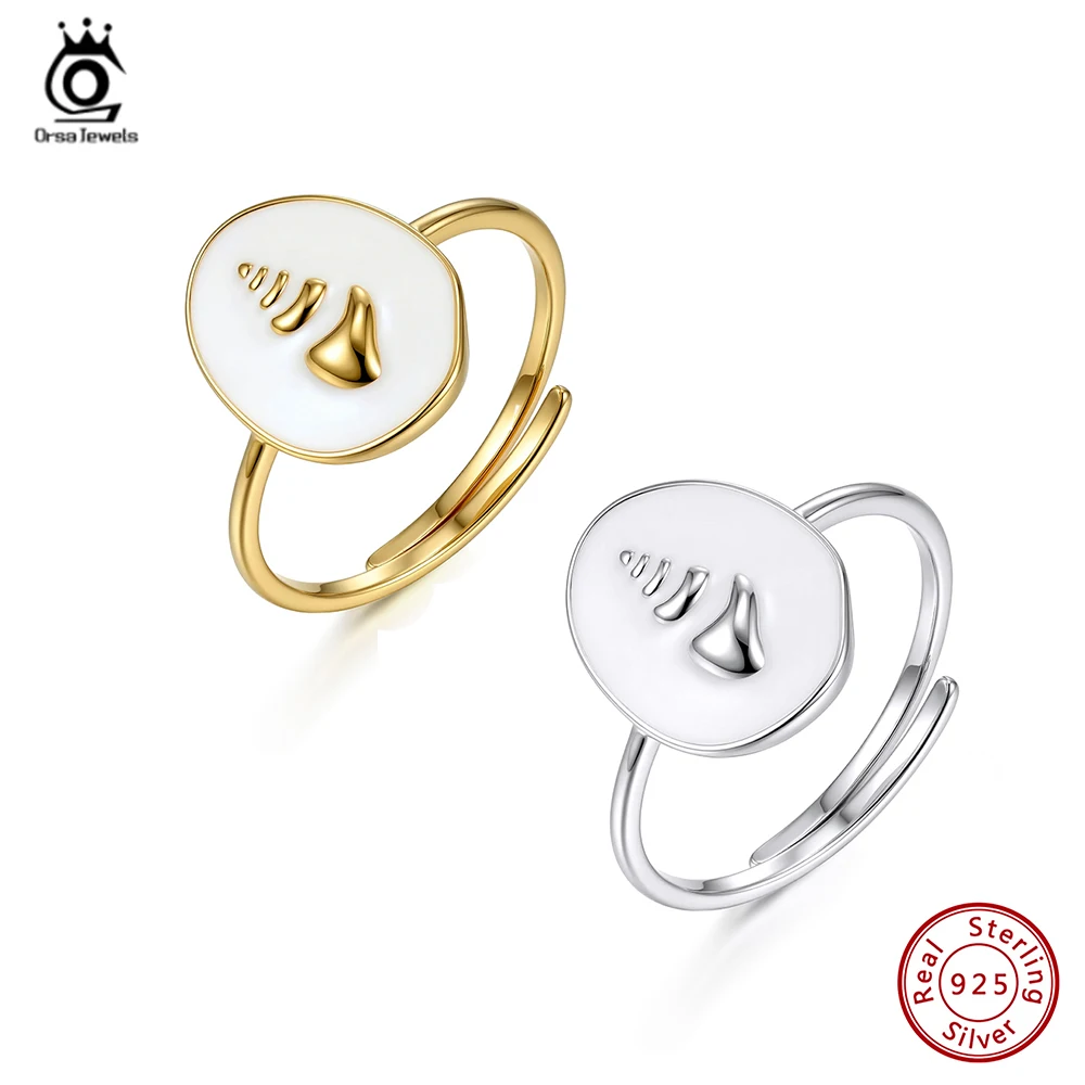 

ORSA JEWELS 925 Sterling Silver Cute Seashell Rings for Women Adjustable Trendy Ocean Jewelry Collection Birthday Gift APR43
