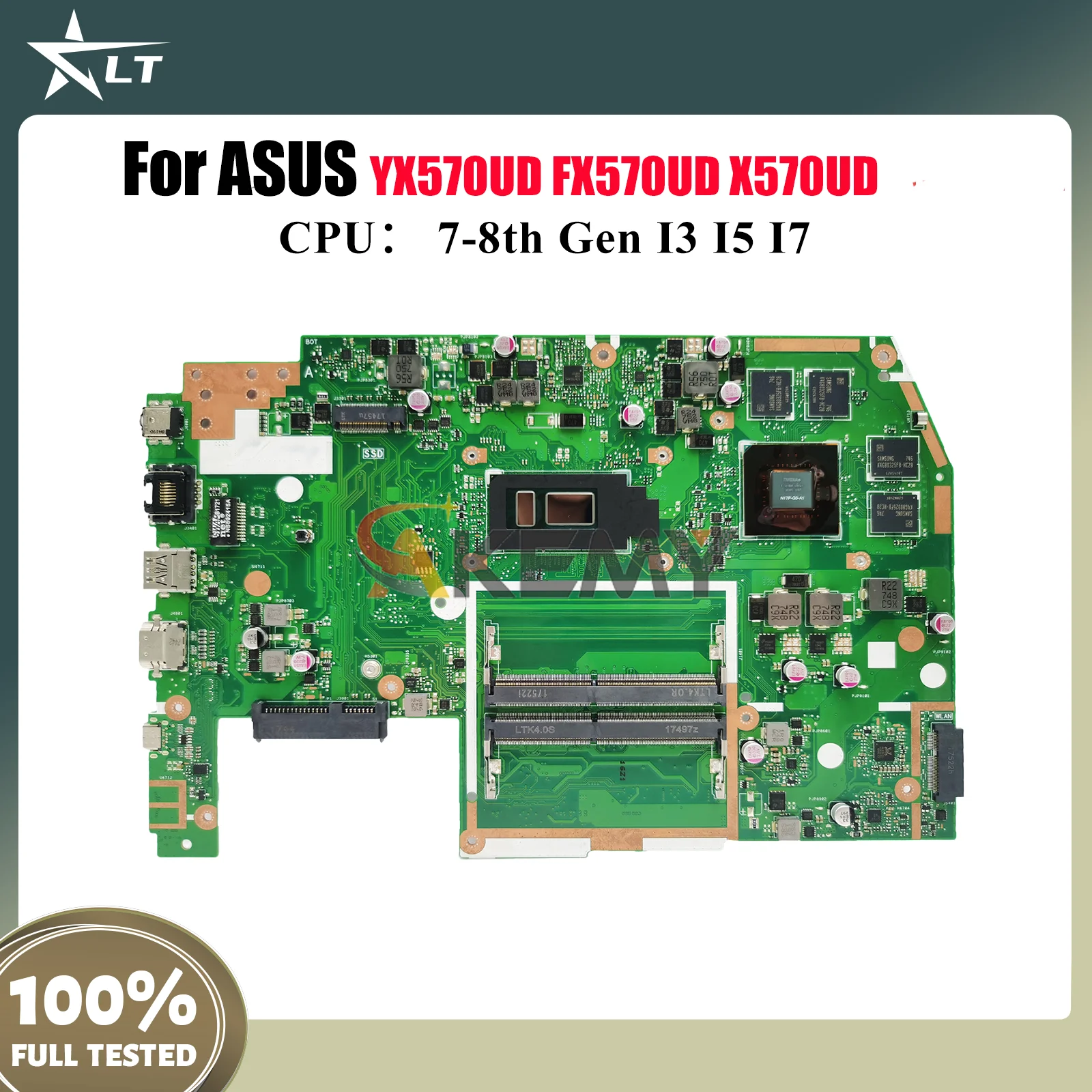 

X570UD Laptop Motherboard For ASUS VivoBook FX570UD X570UD X570U YX570UD Notebook Mainboard With I3 I5 I7 CPU 100% tests OK stk