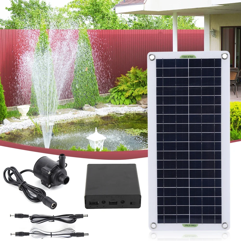 30W 800L/H DC 18V Low Noise Brushless Solar Water  Set  Garden Pool Pond Bird Bath Outdoor Waterfall Fountain Decoration