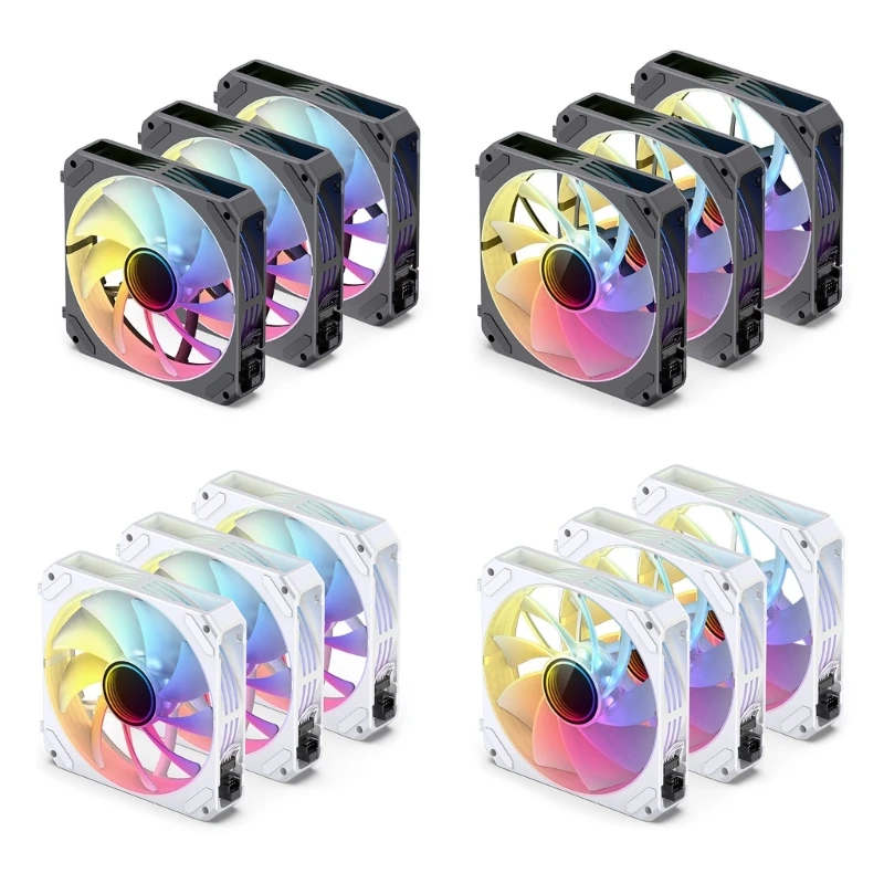 

PC Cases Fans CPU Coolers,Colorful Radiator 120mm Sync PWM ARGB Cooling Fan Dropship