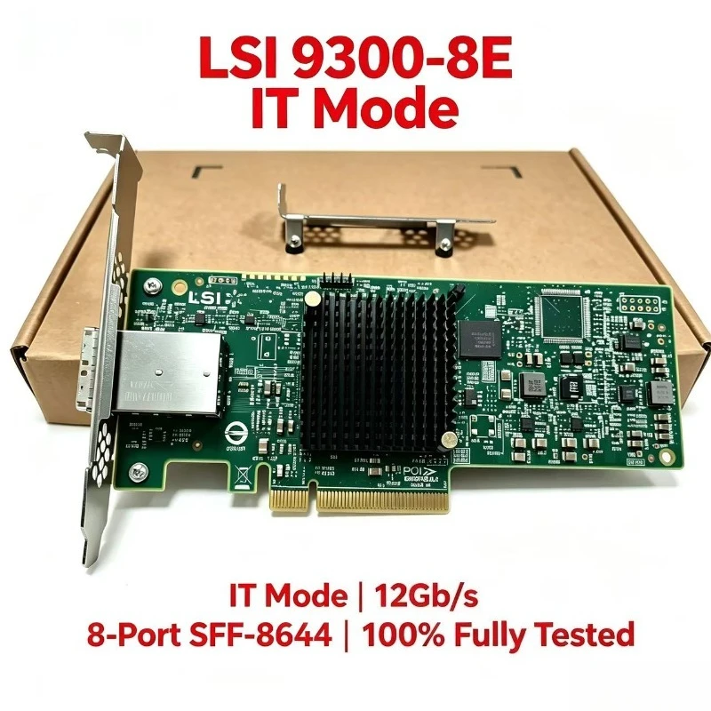 LSI SAS 9300‑8E HBA Card 12Gb/s 8‑Port SFF‑8644 PCIe 3.0 IT Mode Host Bus Adapter For NAS ZFS FreeNAS