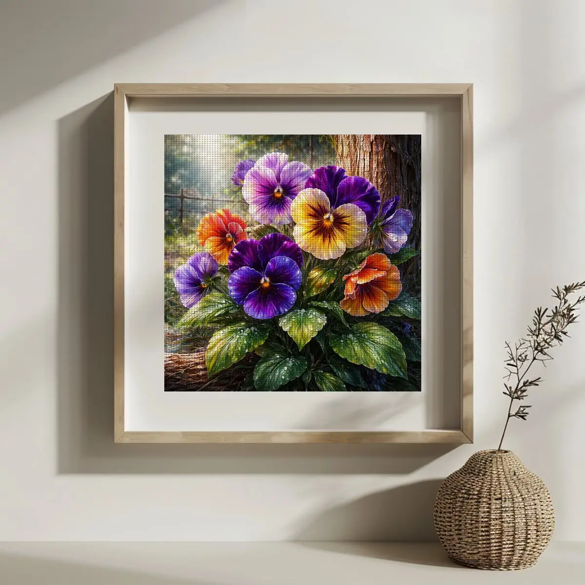 1 Stück 30X30CM/11,8 Zoll Blumenmuster Kreuzstich-Set DIY-Kit 11/14/16CT DIY Stickerei-Set DIY Kreuzstich-Set Zubehör – Detail 1