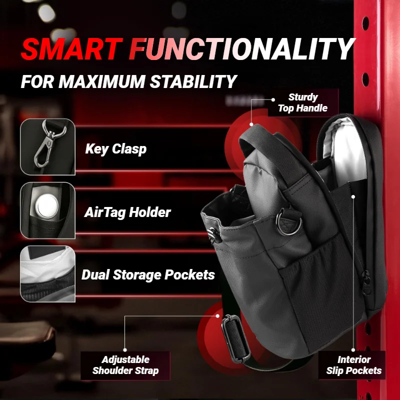 Super Strong Magnetic Gym Bag For Phone Water Bottle Portable Fitness Storage Sports Accessories Large Capacity Carrier