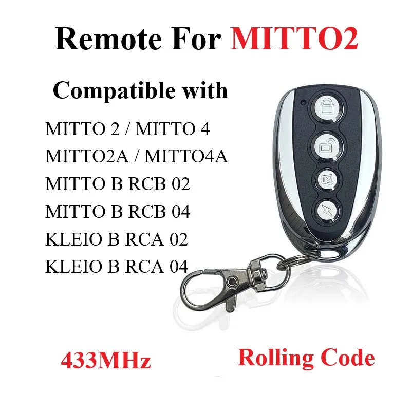 

Mitto 2 Remote Control Mitto 4 MITTO2A MITTO4A Garage Command MITTTO B RCB 02 04 Garage Door Opener 433.92mhz Rolling Code