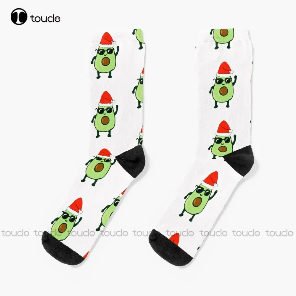 

New Avocado Dances Christmas Funny Gift Idea Socks Baseball Socks Personalized Custom Unisex Adult Socks Popularity Gifts