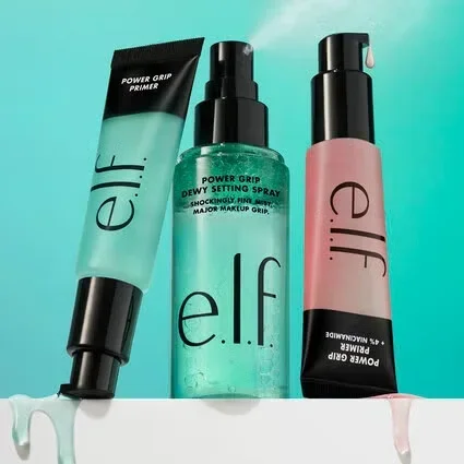 ELF Skincare Products Power Grip Matte Primer 26ml Pre Makeup Gel Gel Green Primer 75ml Makeup Setting Spray Liquid Foundation