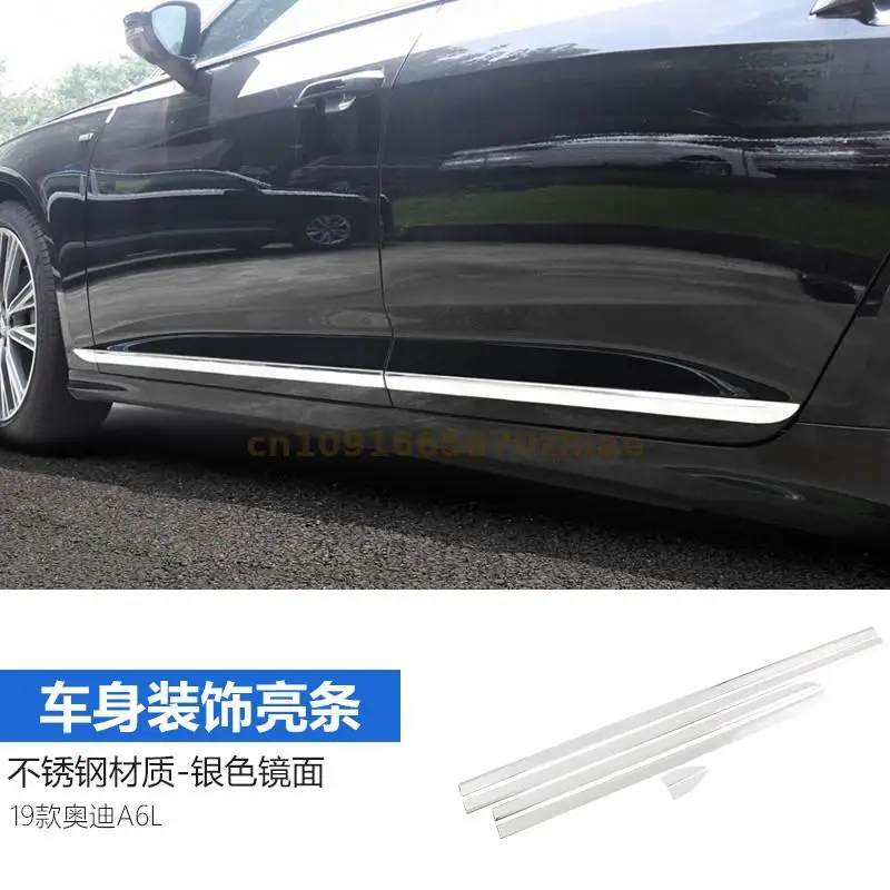 FOR Audi A6L 2019 2020 2021 2022 2023 2024 Side Door Body Molding Cover Trim Side Door Protective Trim Accessories