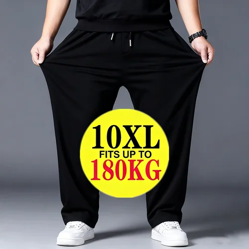 Pantalones de correr holgados de talla grande 3XL-10XL para hombre, pantalones de chándal informales suaves de secado rápido con cintura elástica para uso diario grande y alto