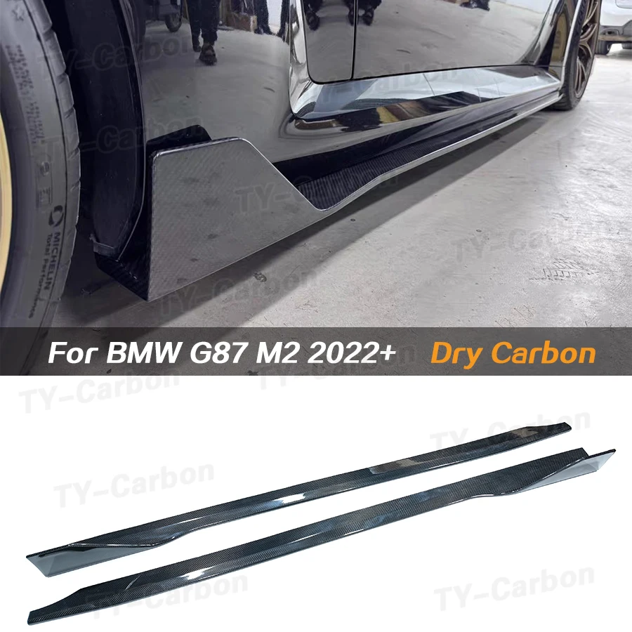 Dry Carbon Fiber Side Skirts Spoiler for BMW M2 G87 Side Skirt Aprons Canards Trim Lip Splitter Bodykit Accessories FRP AD Style