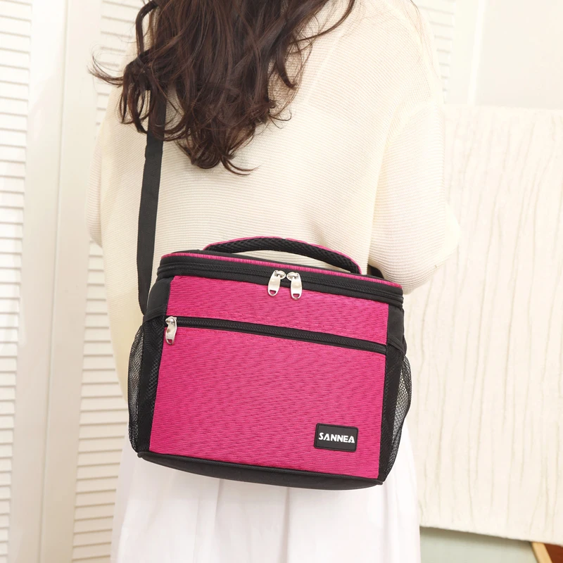 9L large capacity portable insulated bag, lunch bag, ice pack, fresh-keeping bag, shoulder bag