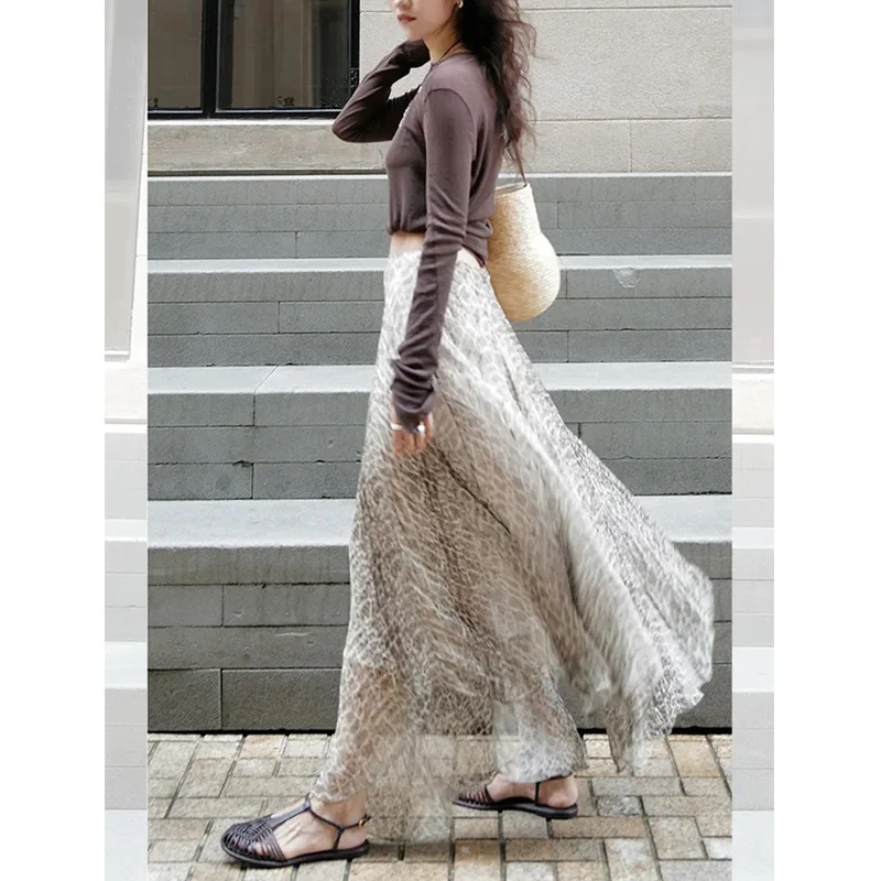 2026 Autumn New Casual Wear Fashion Versatile Reduced Age Printed Half Skirt Set