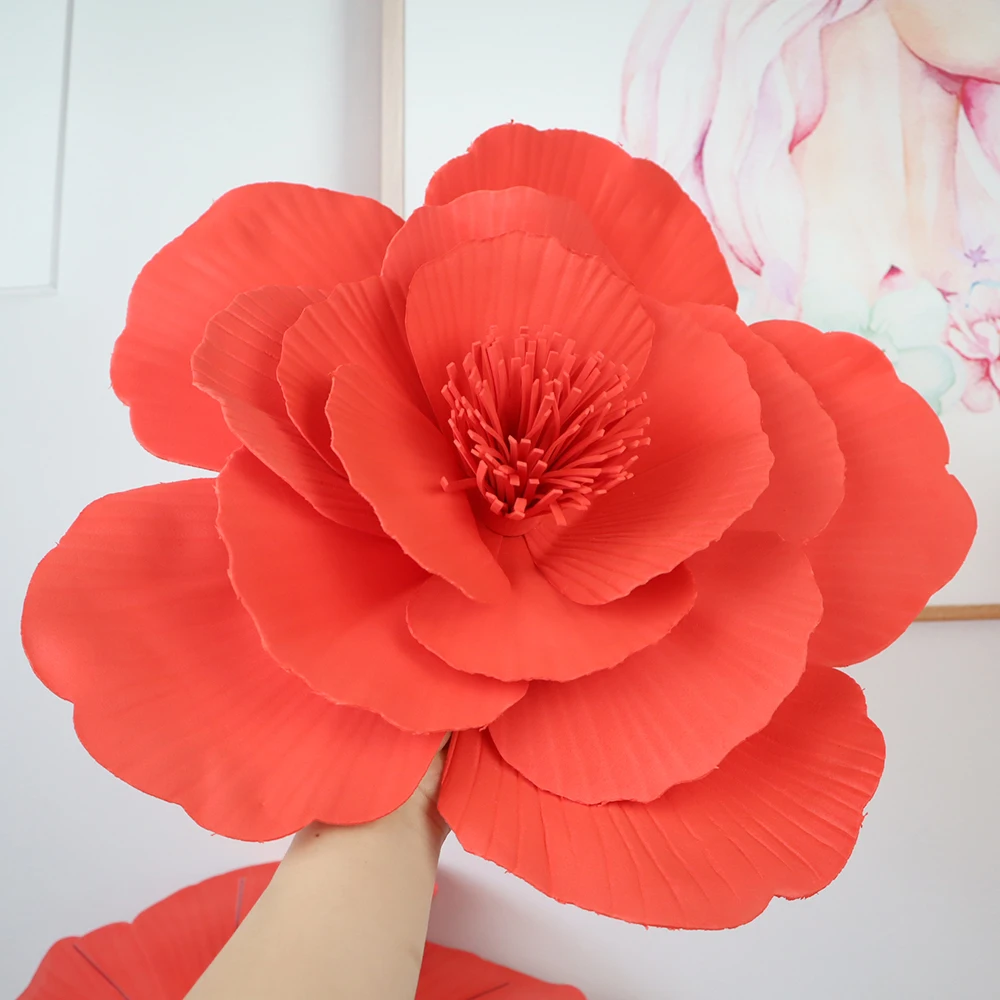 Flat Bottom PE Flower for Wedding Proposal, Photographic Props, Balcony Decorations, Christmas Supplies, Foam Flowers, New, 45cm