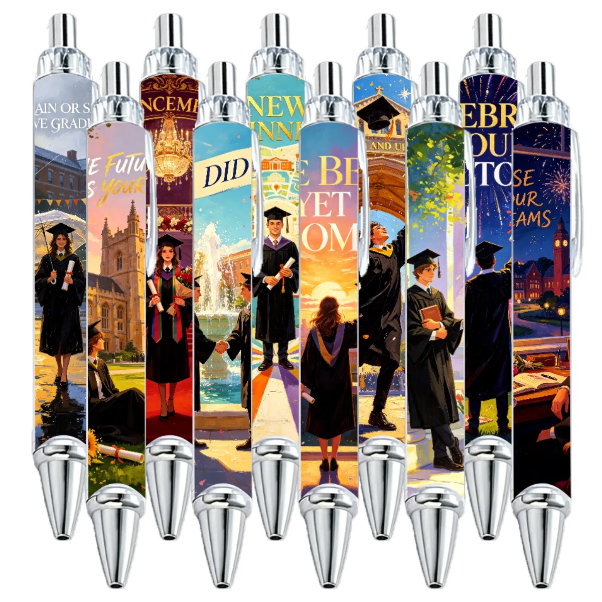 10PCS Graduation Pens Black Ink Memorial Gift Signing