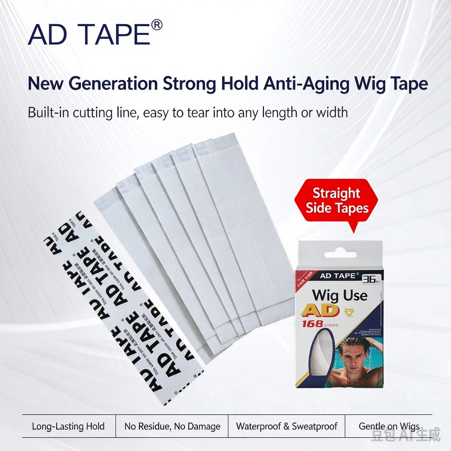 AD TAPE Double Sided Wig Tape Waterproof Sweatproof Ultra Hold Lace Front Adhesive Tape for Toupee Hair System Hair Extension