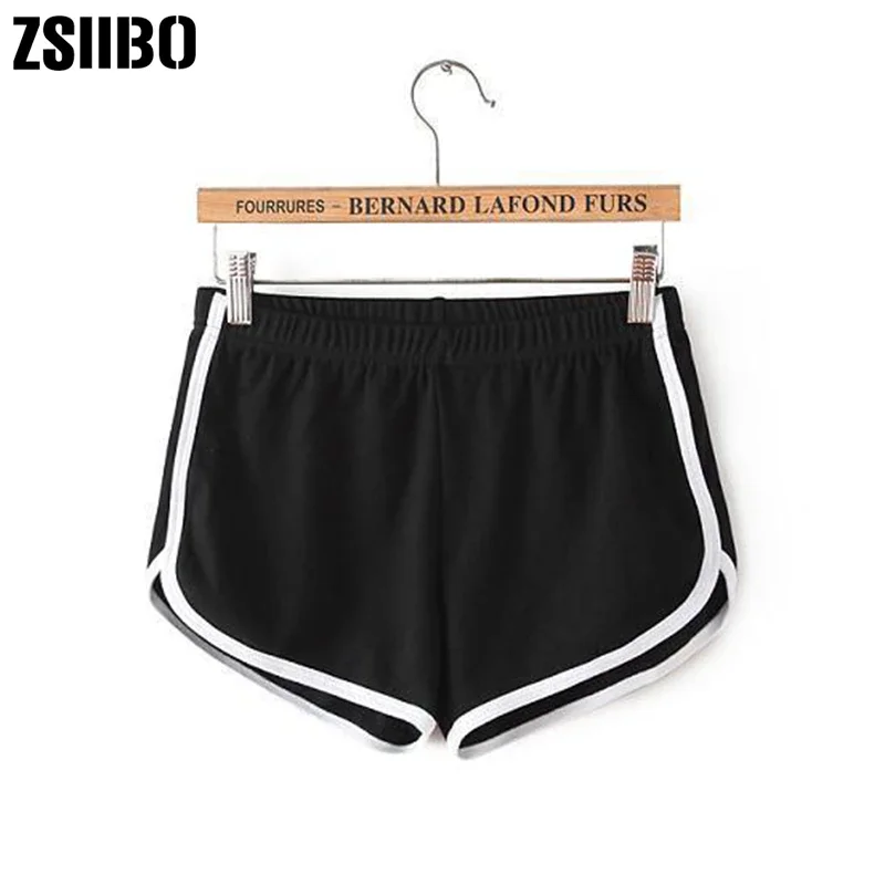 Women Black White Side Stripe Dolphin Shorts Elastic Waist Casual Athletic Loungewear Summer Streetwear Yoga Running Workout image 4