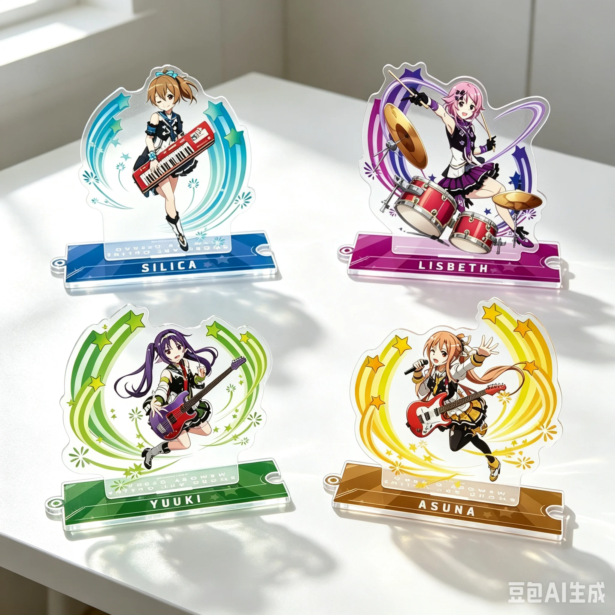 High Pixel 15cm Anime Sword Art Online Acrylic Stand Modle Desktop Decoration Game Collectible Ornament Gift For Fans Keychain