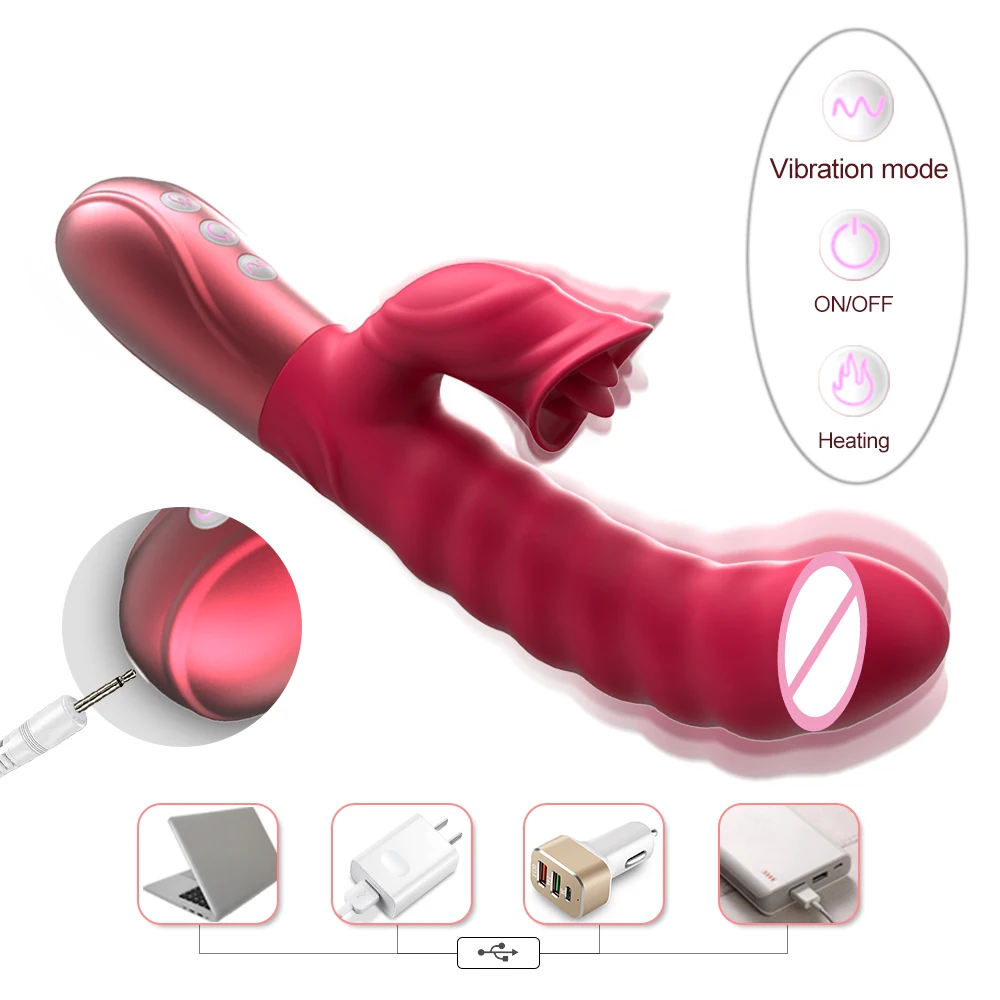 Vibrador para lamer la lengua para mujeres, estimulador de clítoris vaginal Real, consolador de punto G, masajeador de masturbación femenina, Juguetes sexuales para adultos