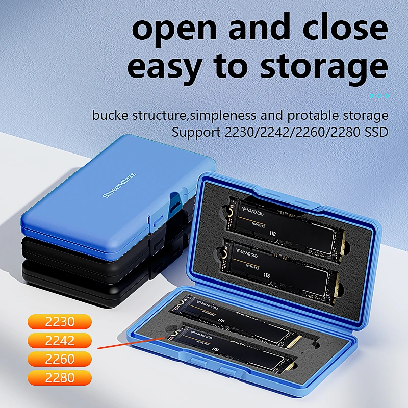 Blueendless SSD Protection Pouch SSD portable Carrying Case for M.2 SATA NVme PCie Solid Disk Anti-static Waterproof SSD Bag