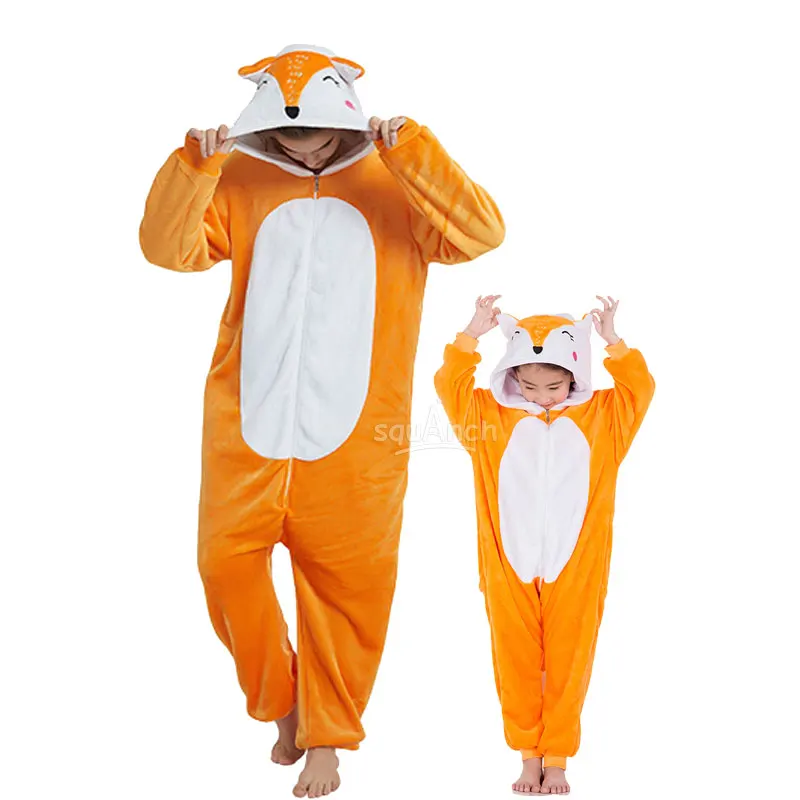 

Halloween Family Matching Outfits Fox Onesie Mother Kids Pajama Kigurumis Christmas Jumpsuit Festival Party Animal Overalls