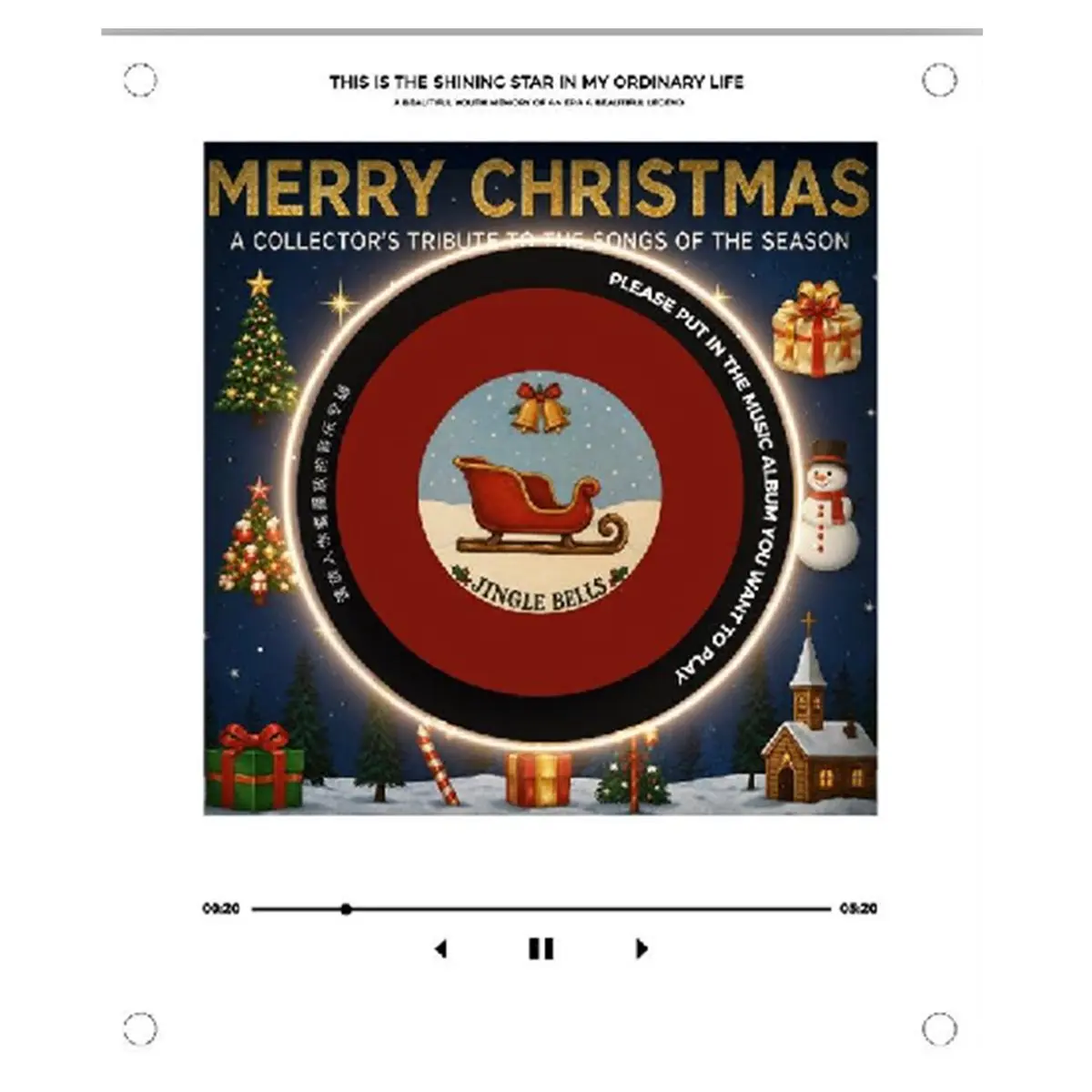 Xmas Automatic Singing Magnetic Fridge Magnet Induction Christmas Refrigerator Magnetic Disc Rotary Disc Night Light