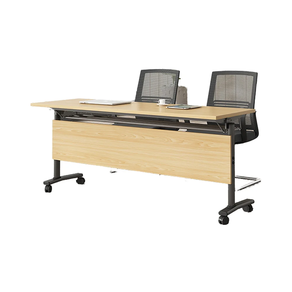 *Modern Mobile Double Layer Meeting Table Folding Training Chair Combination Wheeled Long Desk