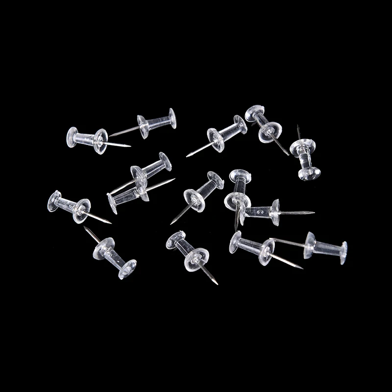 High 40 Pcs Transparent Push Pins Notice Board Map Thumb Tacks Point Bulletin Ideal for School, Office & Home use