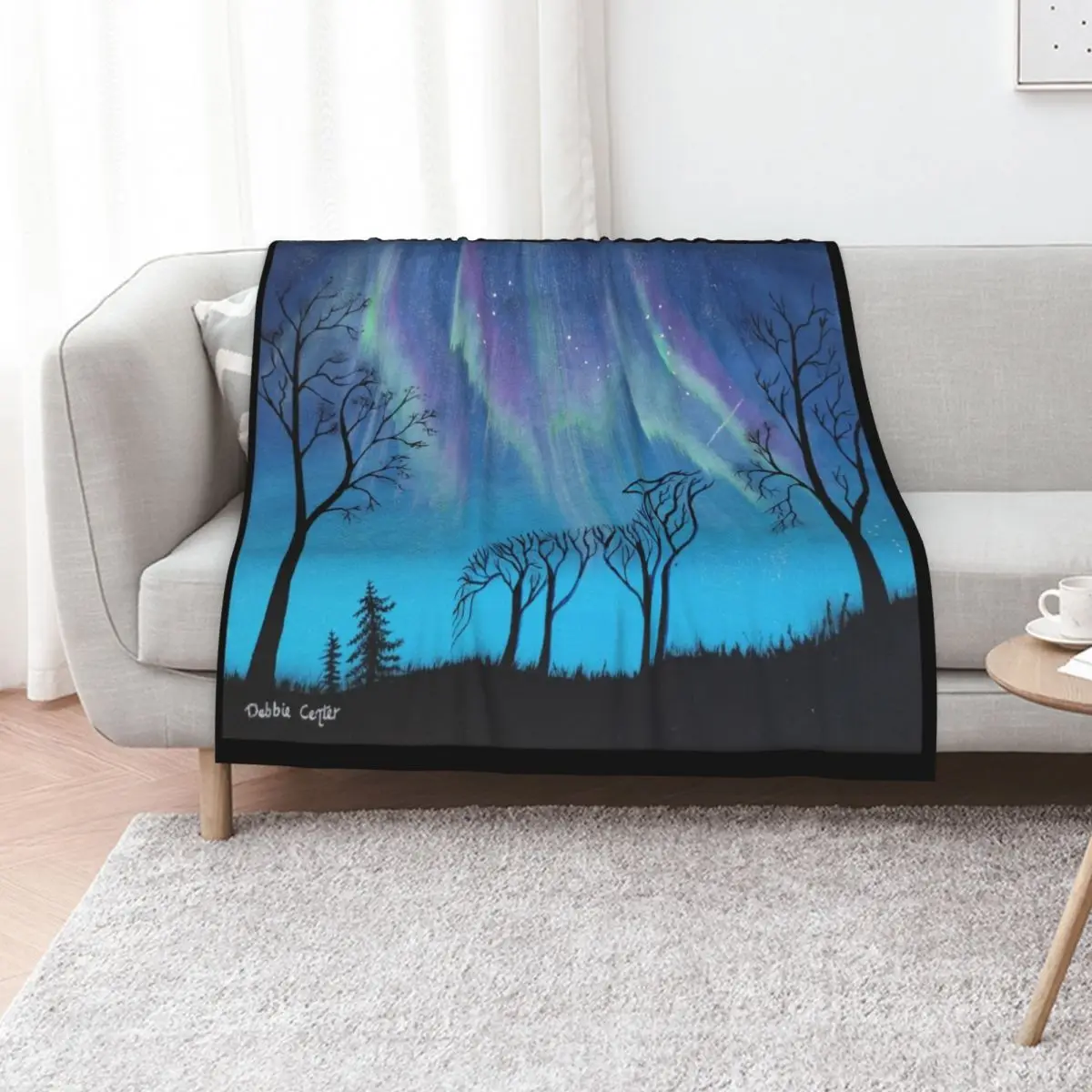Harmony Trees: Wolf Branching into the Aurora Throw Blanket for sofa Travel Summer Beddings Decorative Throw Blankets