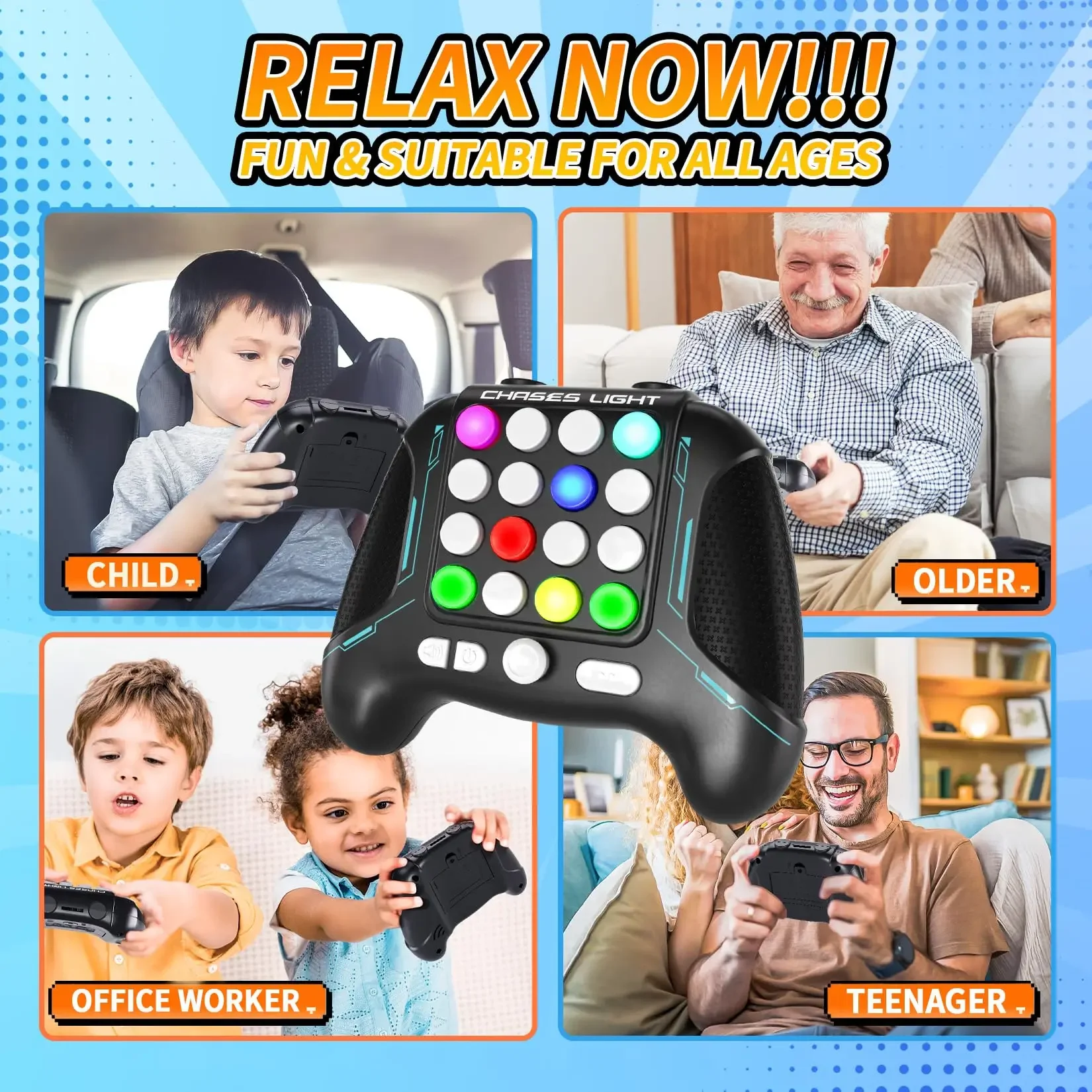 وحدة التحكم الإلكترونية البوب تضيء سريعة دفع مقبض اللعبة لعب للأطفال البالغين تململ مكافحة الإجهاد الإغاثة #4