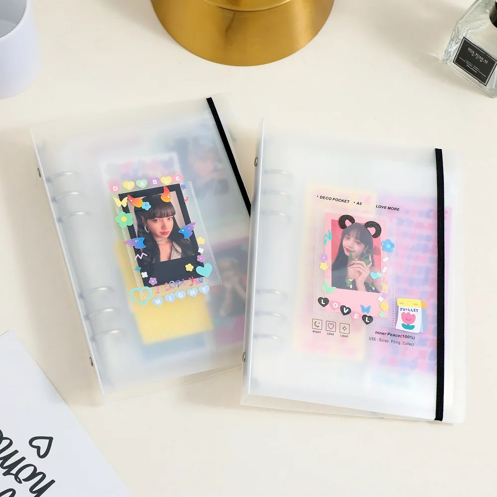 MINKYS Ins A5 Binder Kpop Photocards Collect Book Postcard Holder With 10PCS Sleeves Journal Agenda Planner School Stationery