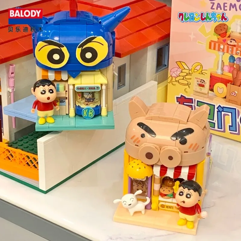 BALODY Building Blocks Crayon Shin Chan Action Kamen Small Particle Boy Girl  Assembly Toy Models Accessories Festival Gifts