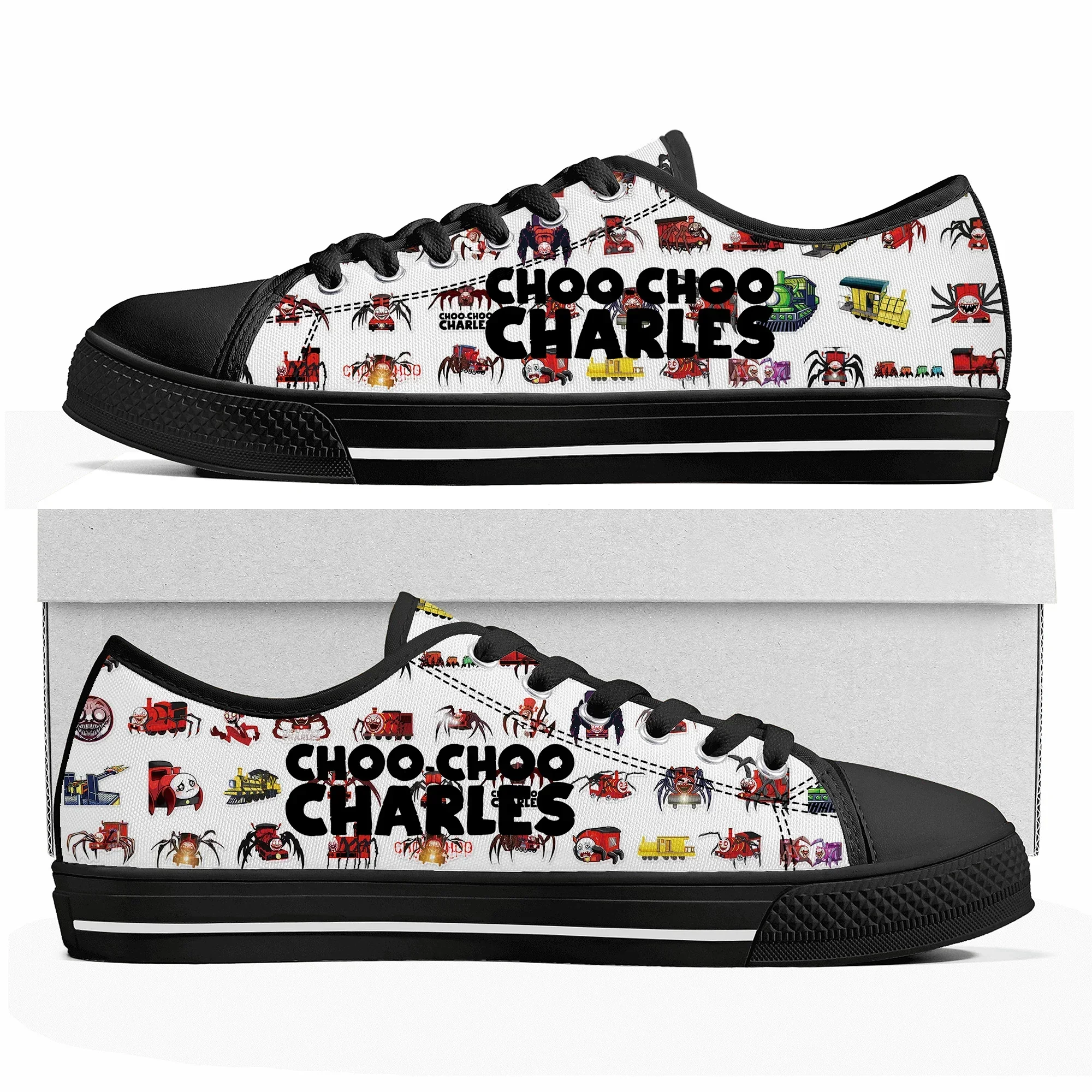 

Choo Choo Charles Custom Low Top Sneakers Cartoon Game Womens Mens Teenager Shoes Casual Tailor Made Canvas Sneaker