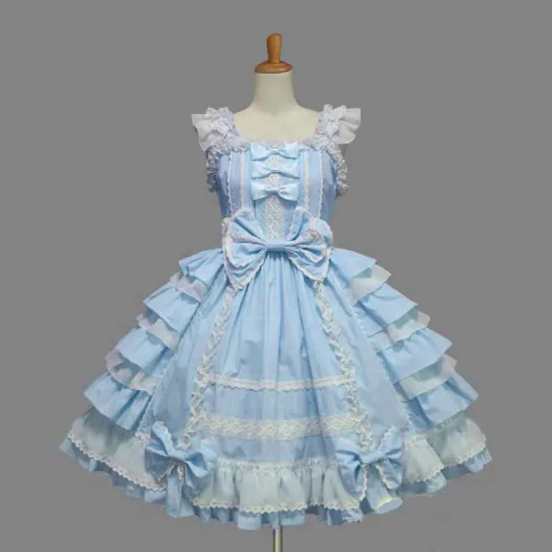 Vestido Lolita gótico vitoriano para mulheres, traje de cosplay feminino, em camadas, empregada, princesa, Halloween, 6 tipos