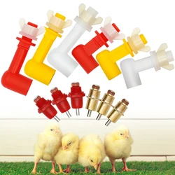 5Pcs Chicken Water Nipple Drinkers Rabbit Quail Chicks Turkeys Ducks Poultry Water Nipples Leak-Proof Automatic Spring Type