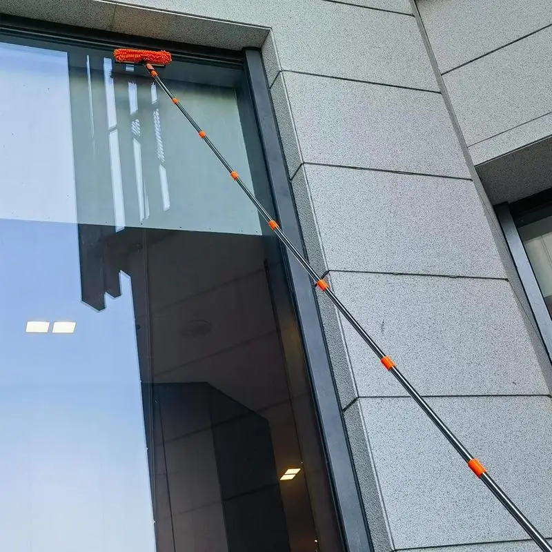 2in1 Extendable Window Cleaner Tools Set 180 Rotatable Long Handle Window Mop Household Squeegee Wiper Dust Cleaner Brush New