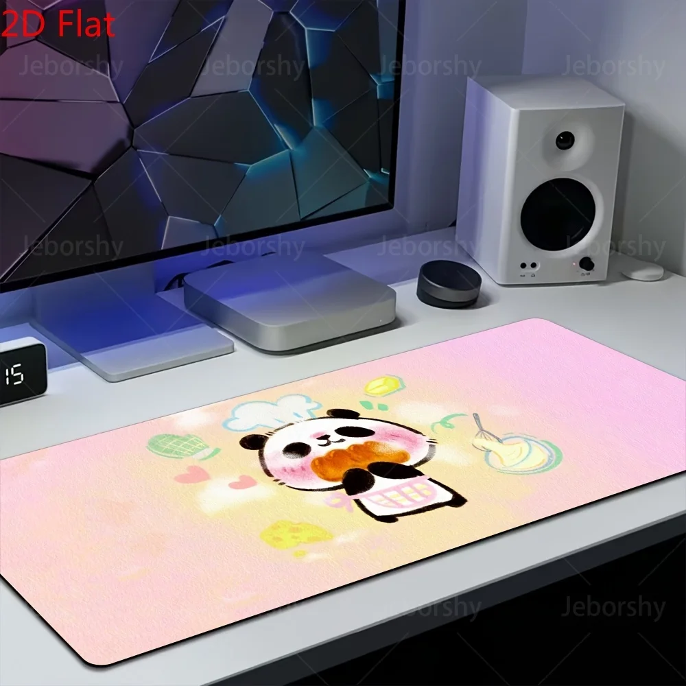 Cute Chef Panda with Bread Desk Mat Large Extended Gaming Mouse Pad