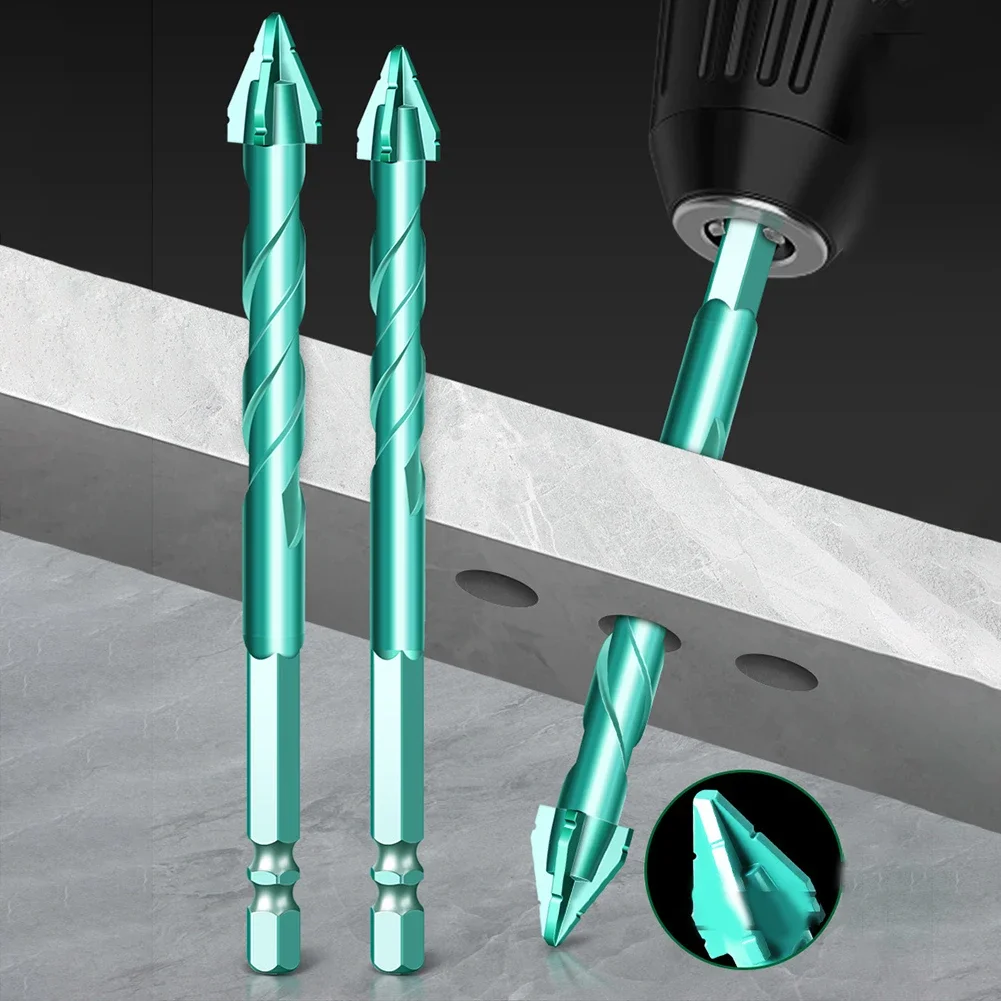 

6/8/10/12mm 6pcs High Hardness Bevel Head Eccentric Drill Bits Masonry Tile Drill Bits Power Tool Parts Accessories