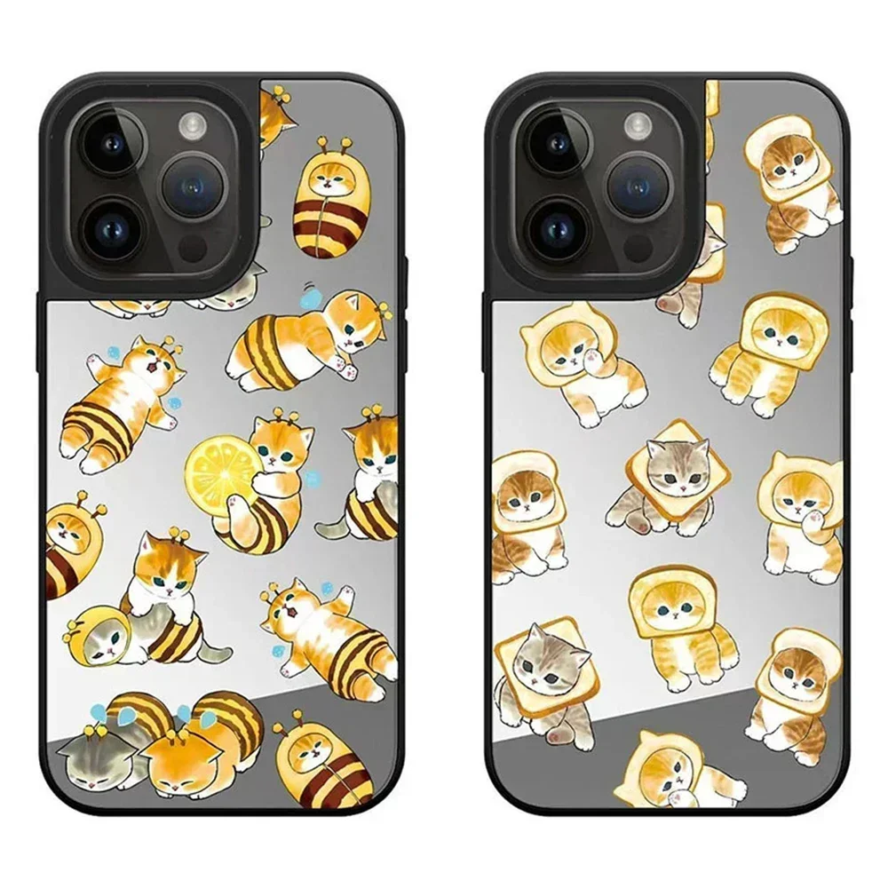 

MagSafe Mirror Surface Honeybee Cat Cute Case Phone Case Cover for iPhone 11 12 13 14 15 Pro Max Case for IPhone 15 Pro Max