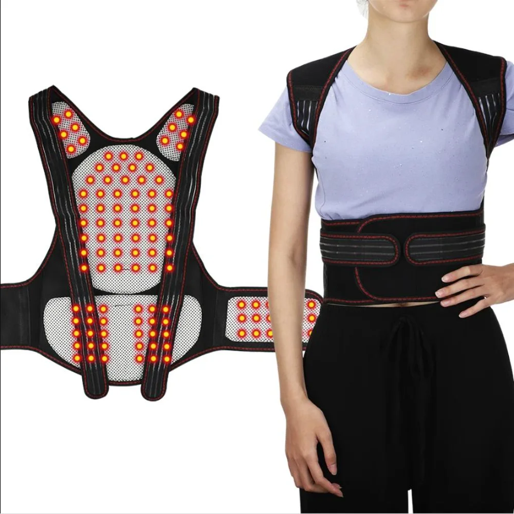 New Spine Lumbar Brace Muscle Relax Tourmaline Self-heating Heating Vest Magnetic Therapy Waist Back Shoulder Posture Corrector