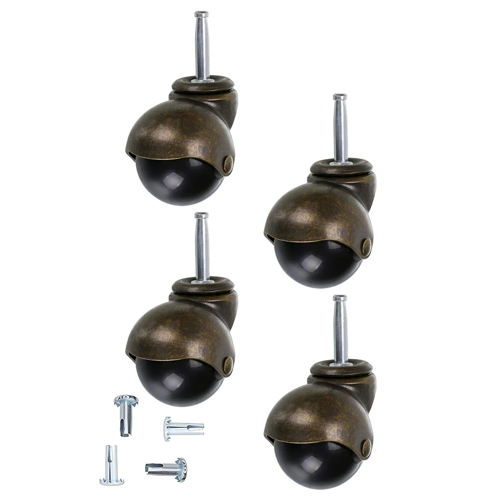 4-częściowe kółka obrotowe Złota kulka meblowa z kółkami prętownymi Zestaw kółek do krzeseł biurowych Akcesoria Wymień kółka komputerowe