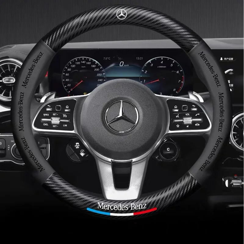 Car Steering Wheel Cover Anti Slip Protection Cover For Mercedes Benz W203 W204 W205 W206 W212 CLK GLA B C E S Class Accessories