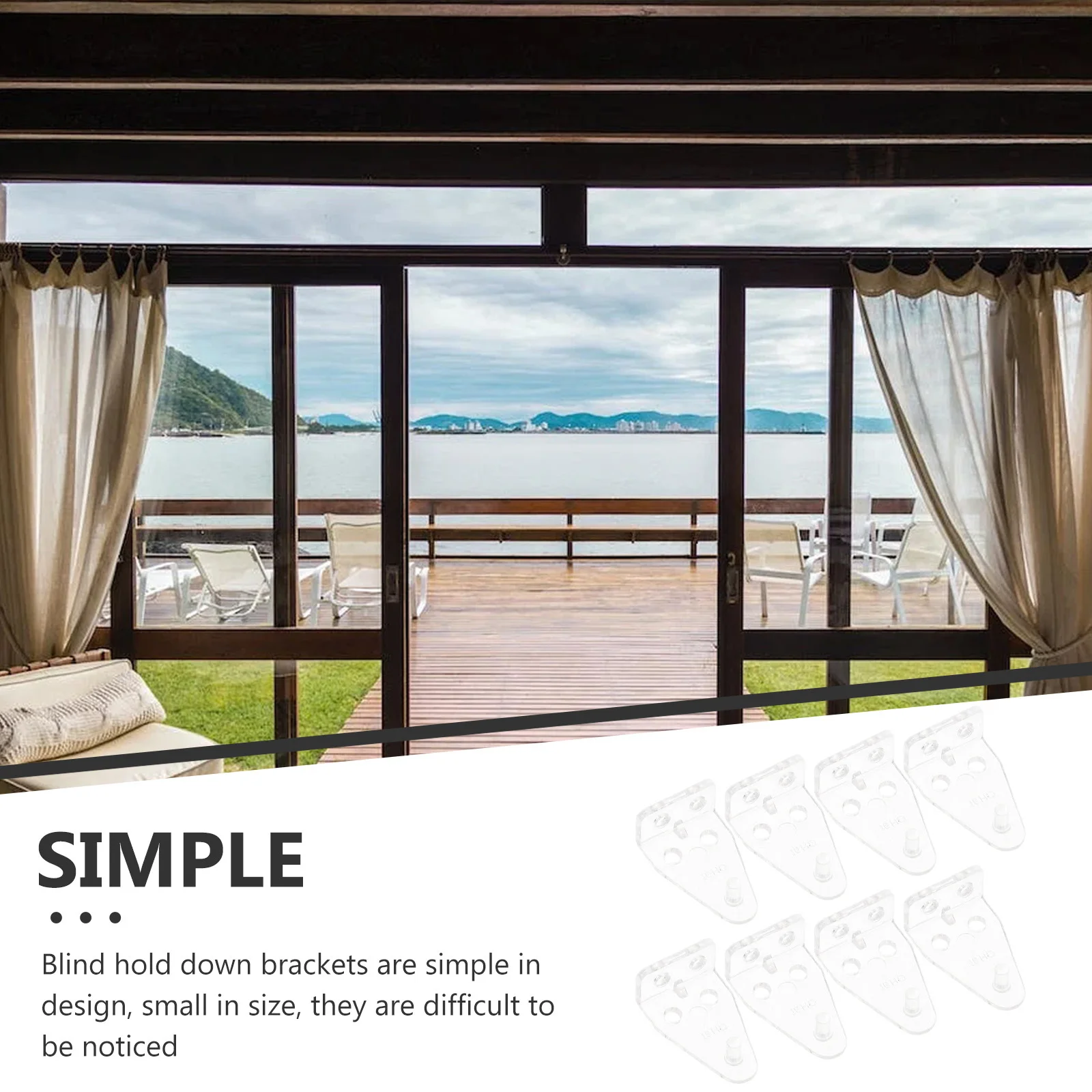 

12Pcs Clear Plastic Blinds Hold Down Brackets for Roller Shades Easy to Apply and Long Service Life Blind Brackets