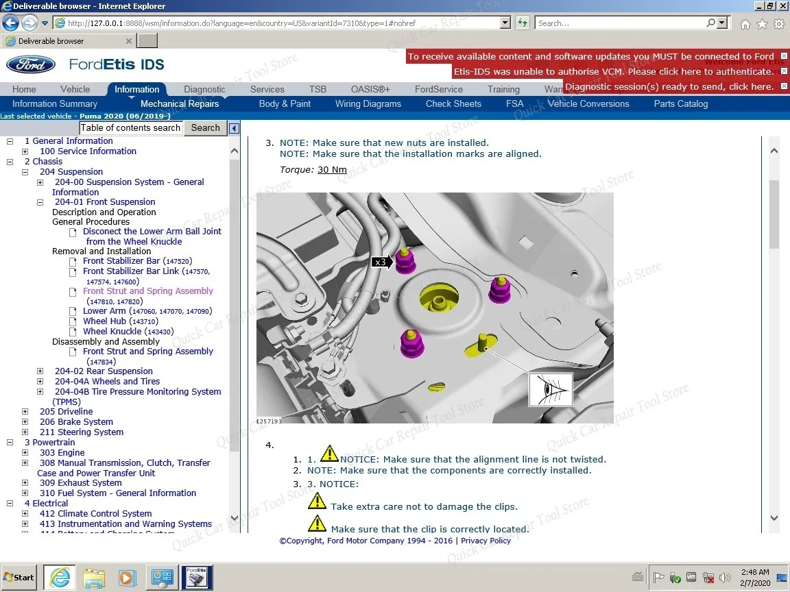 ForFord ETIS IDS الخدمة غير المتصلة بالإنترنت أبحاث إصدار VMware مع VIN والإصلاحات الميكانيكية وظيفية بالكامل