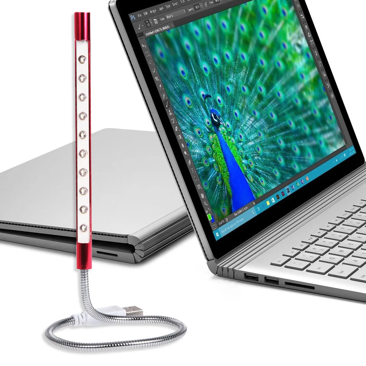 

LED Night Light USB Reading Lamp Wand Powered Table Aluminum Alloy Flexible Gooseneck Lights