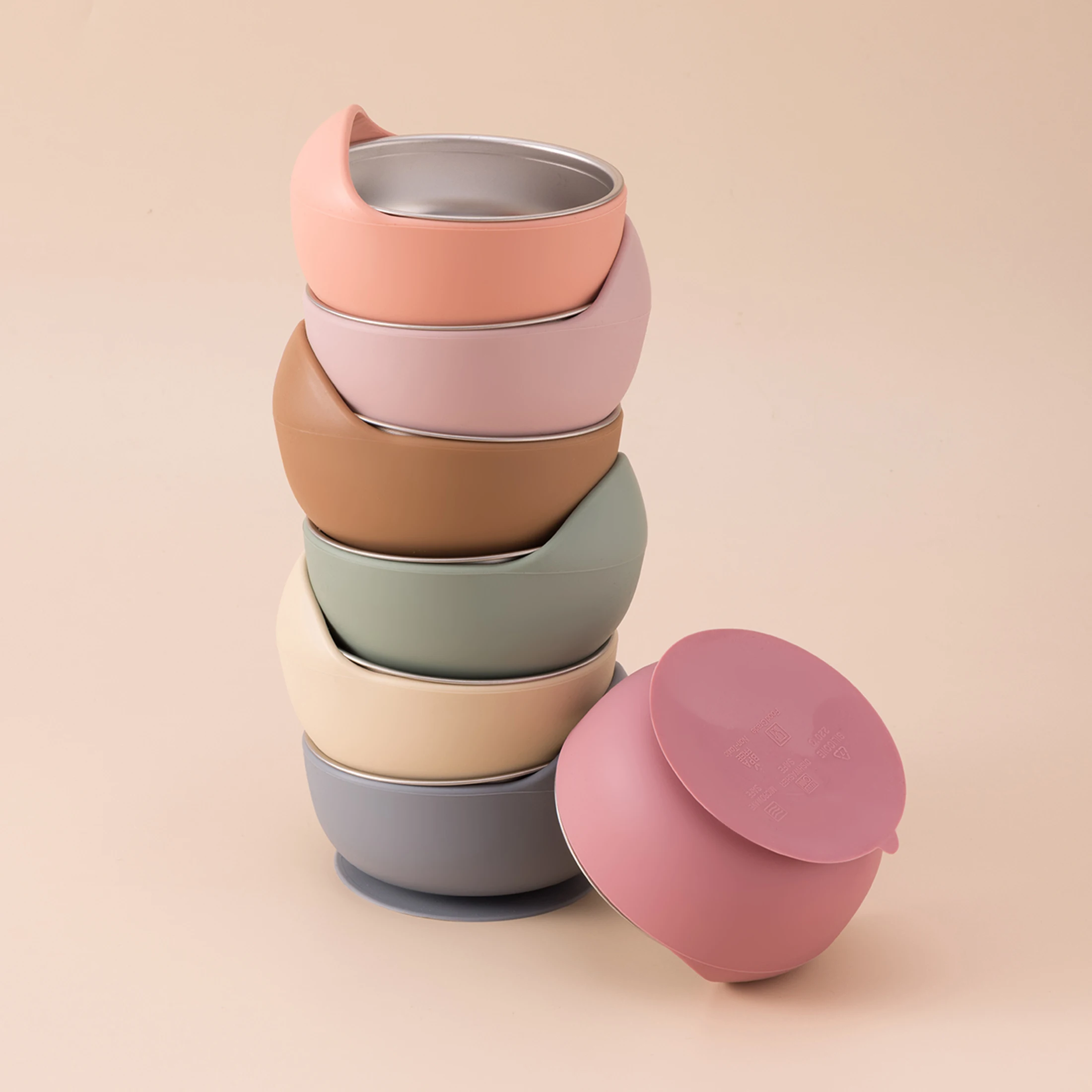 5 قطعة أطباق من الفولاذ المقاوم للصدأ لوحة تغذية الطفل مجموعة مع انفصال سيليكون مصاصة السلطانية BPA الحرة الرضع شوكة ملعقة كوب الهدايا