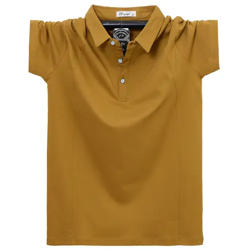 Summer Short Sleeve Polo Shirts Men Plus Size 7XL Solid Color Casual Fashion Stretch Polo Shirt Male Big Size 7XL - Image 3
