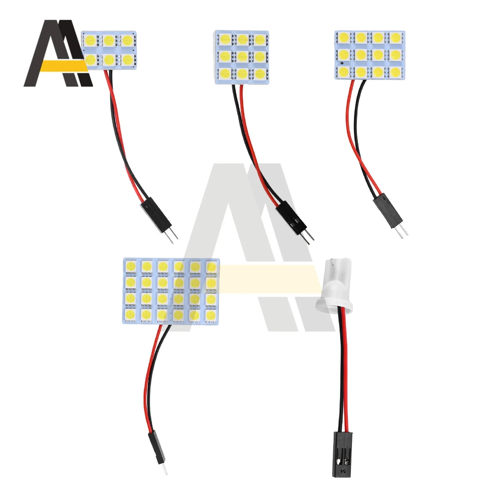 Bombilla de lectura LED DC12V 5050, Panel de luz LED de techo para luz Interior de coche, luz de lectura para maletero, luz de puerta lateral, luz de paso
