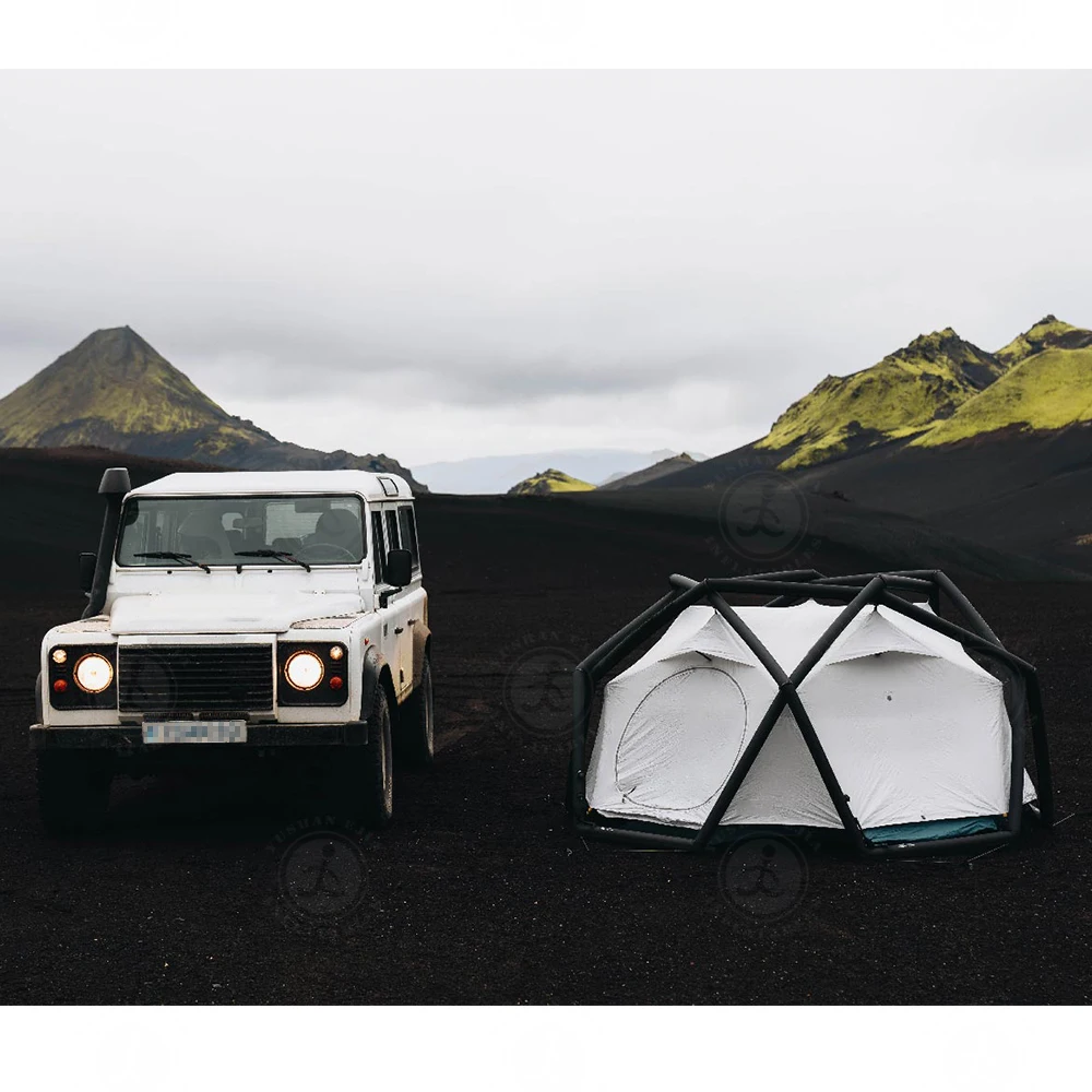 Inflatable Structure Black Spherical Double Outdoor Thickened Waterproof Sunscreen Camping Hiking Tent